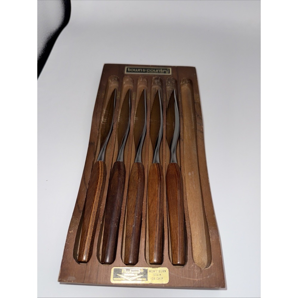 Vintage Town & Country 5 Piece Steak Knife Set Washington Forge Fleetwood MCM